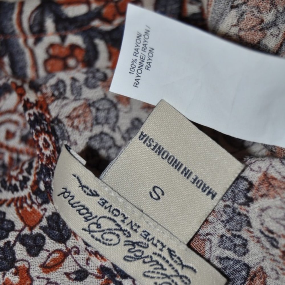 LUCKY BRAND Cinnamon Stick Katrina Peasant Top S - Picture 8 of 8